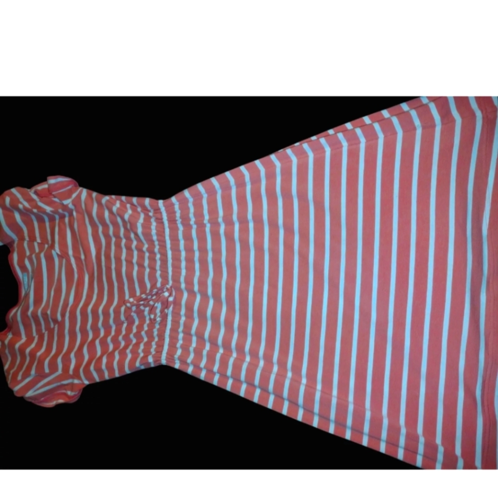 Columbia Dress Womens Adult Medium Pink White Stripes Casual Preppy Lightweight